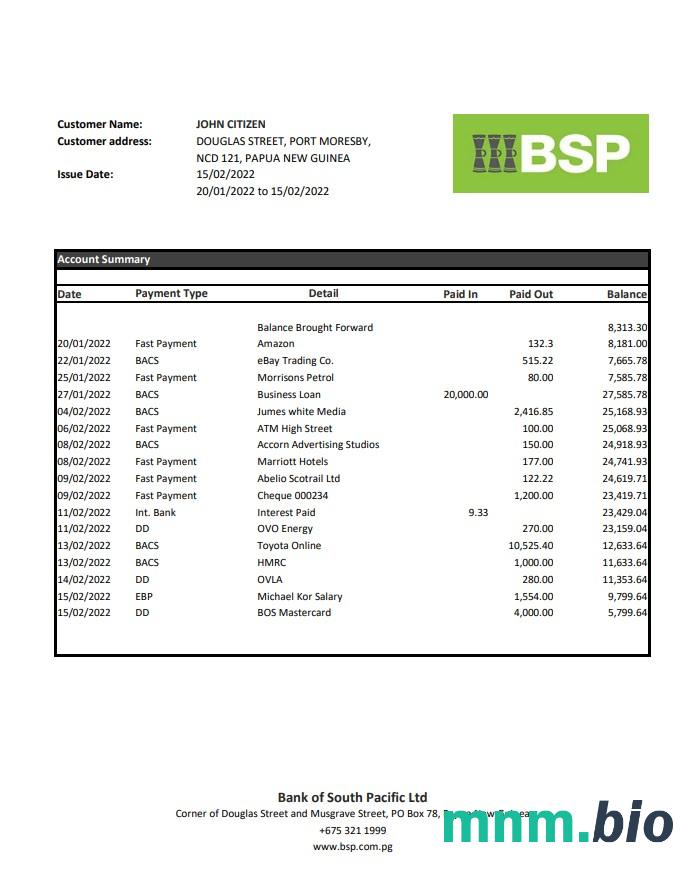 Panama Nexsun Power Corporation electricity utility bill słowo i szablon PDF